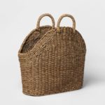 Woven narrow handled market basket