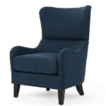 Navy blue modern wingback chair