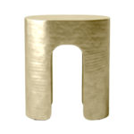Brass modern hammered accent table