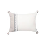Rectangular throw pillow with tassels on corners